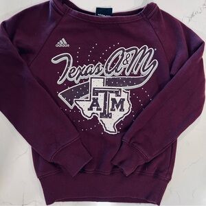 Texas A&M Crewneck Sweatshirt Youth Girls Small 7/8 Aggies Maroon White